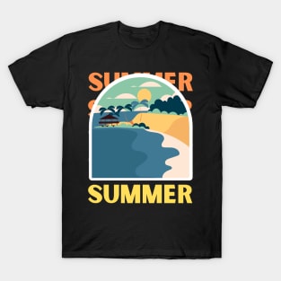 Hello summer sunset Beach summertime love ocean T-Shirt